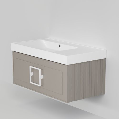 Тумба с раковиной La Fenice CUBO NFNC-01-CUB-C-90-2-90L 90х50 подвесная цвет бежевый