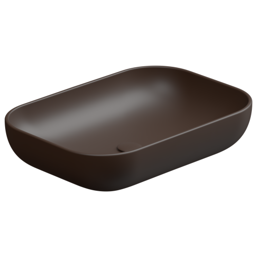 Раковина керамическая GSG Ceramic Design Easy EALAVRE60035 60х40 накладная цвет коричневый без отверстий под смеситель