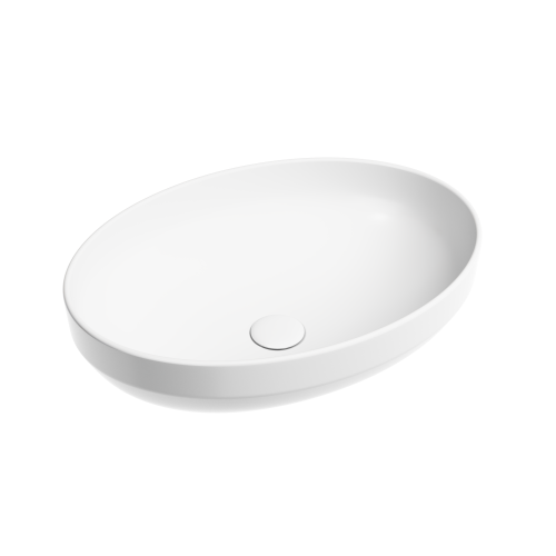 Раковина из сантехнического фарфора Ceramica Nova ELEMENT CN6056MW 50х40 накладная цвет белый без отверстий под смеситель