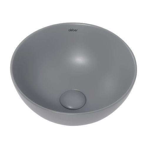 Раковина из сантехнического фаянса Abber BEQUEM AC2106MG 30х30 накладная цвет серый без отверстий под смеситель