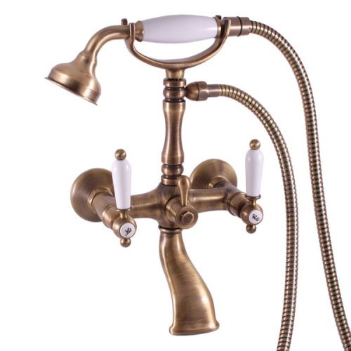 Смеситель для ванны и душа RavSlezak MORAVA RETRO MK560.5/2SM настенный бронза