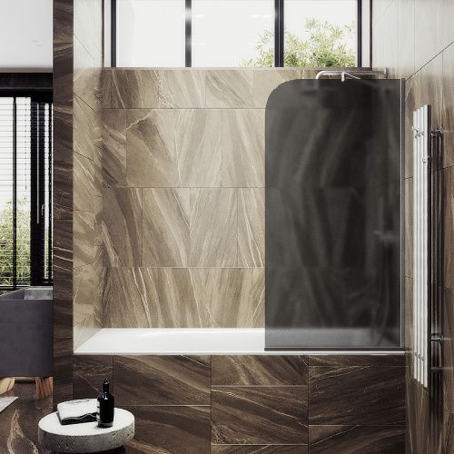 Душевая шторка на ванну Maybah Glass MGV-153-5у 75х140 стекло тонированное профиль хром ориентация универсальная