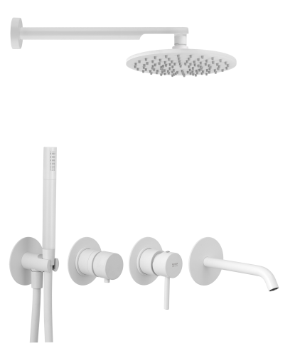 Душевая система Remer X Style X96D3SETBO встраиваемая в стену цвет белый