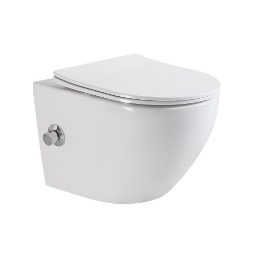 Унитаз подвесной BelBagno UNO BB3105CHR-BS/SC белый с сиденьем микролифт безободковый каскадный смыв