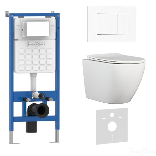 Комплект унитаз с инталляцией и клавишей смыва Iberica Blanca BILBAO ALTO IB001.BLA.231.855