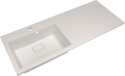 Раковина из искусственного камня Florentina Аванти 1200L 10.310.0L120.201 120х50 накладная цвет белый 1 отверстие под смеситель