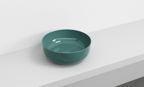 Раковина керамическая CIELO Le Bacinelle BAERA40 SM 40х40 накладная цвет зеленый без отверстий под смеситель