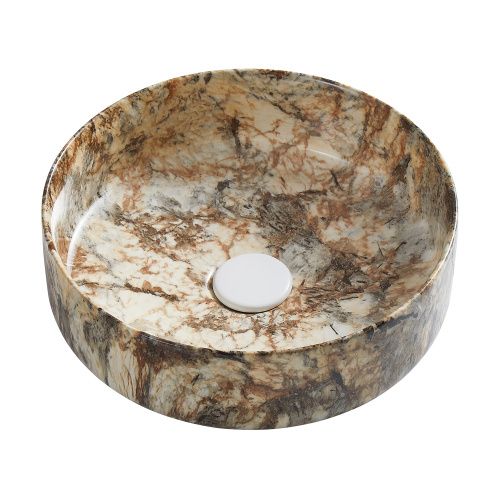 Раковина из сантехнического фаянса Azario AZ-3134-M830 40 см накладная цвет многоцветный без отверстий под смеситель