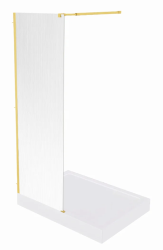 Душевая перегородка Good Door WALK IN ВИ00034 140х195 стекло рифленое профиль золото
