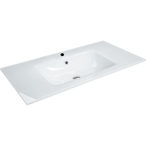 Раковина стеклянная Armadi Art NeoArt 852-110-WH 110х50 полувстраиваемая цвет белый 1 отверстие под смеситель