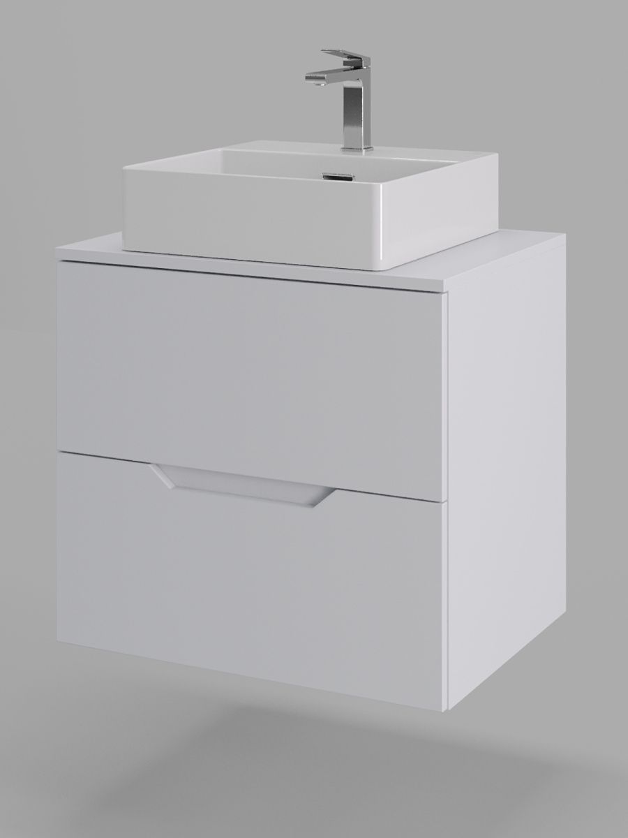 Тумба с раковиной Orange Line Li-60TuwMDF+B04-405W 60х50 подвесная цвет белый