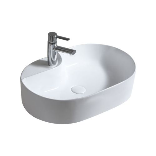 Раковина из сантехнического фаянса Azario AZ41302 60х40 накладная цвет белый 1 отверстие под смеситель