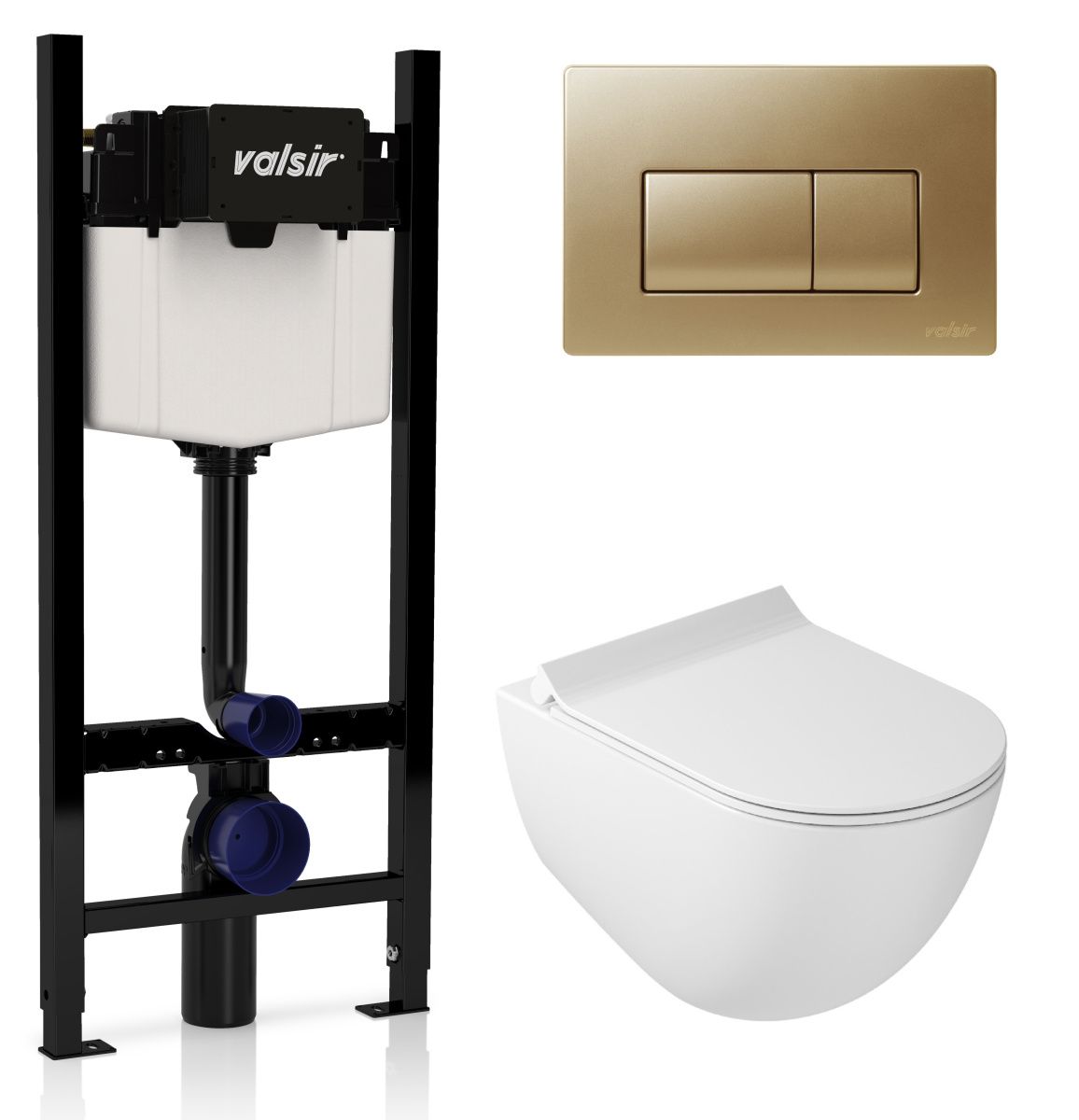 Комплект унитаз с инсталляцией и клавишей смыва Valsir KIT VSMG 7317 Slim P1