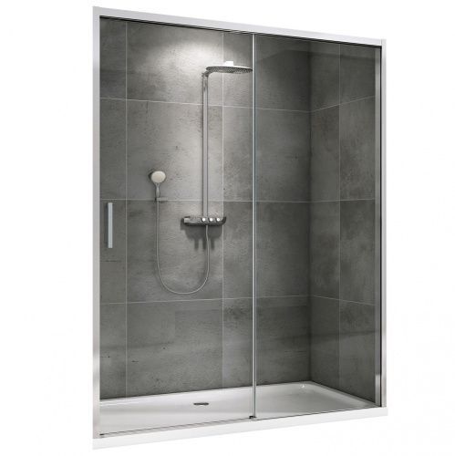 Душевая дверь Abber Komfort AG93120 120х200 стекло прозрачное профиль хром