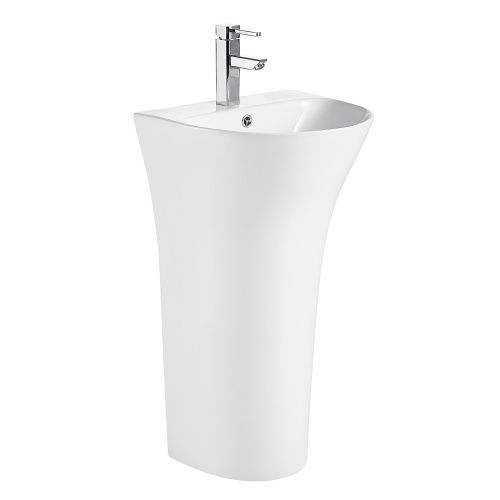 Раковина из сантехнического фаянса Azario FRETTA ROUND AZ-307 50х40 напольная цвет белый 1 отверстие под смеситель