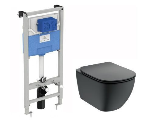 Комплект унитаз с инсталляцией Ideal Standard TEISI silk black T3868V3