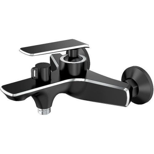 Смеситель для ванны и душа Haiba HB548-7 HB60548-7 настенный черный/хром