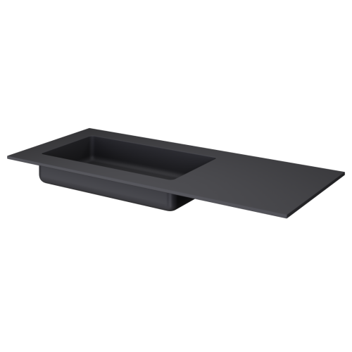 Раковина акриловая Armadi Art Quatro 793-120-A-L 120х50 накладная цвет черный без отверстий под смеситель