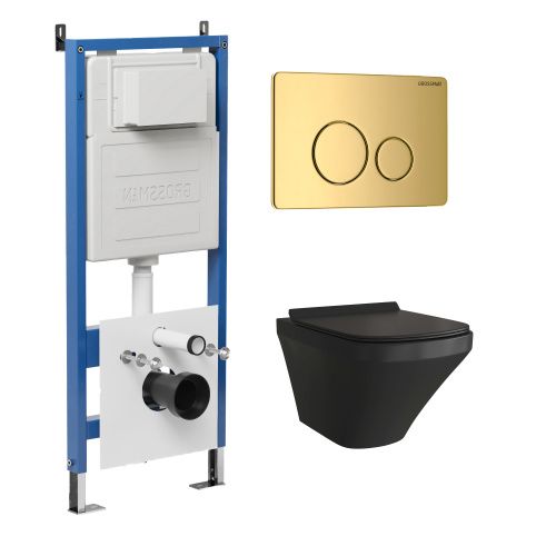 Инсталляция + кнопка смыва + унитаз Grossman Style 97.4440BMS.05.30M