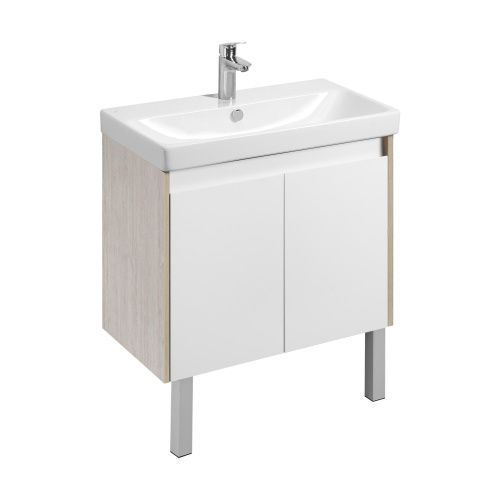 Тумба под раковину Aquaton Сканди Doors 1A282901SDB20 80х40 напольная цвет белый/бежевый