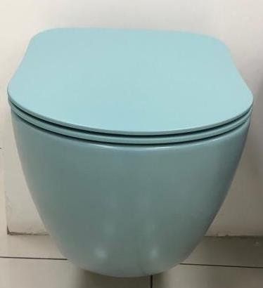 Чаша унитаза подвесная Creavit Free FE322-11NY00E-0000 цвет зеленый без сиденья смыв торнадо