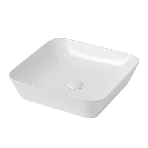 Раковина керамическая Abber RECHTECK AC2205 40х40 накладная цвет белый без отверстий под смеситель