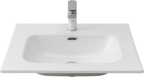 Раковина керамическая Aquanet Flat 00254363 60х50 полувстраиваемая цвет белый 1 отверстие под смеситель