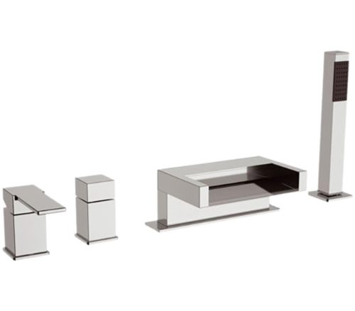 Смеситель Remer Qubika Cascata QC06 на борт ванны хром