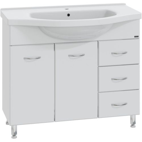 Тумба под раковину СанТа Эльбрус 201107 100х50 напольная цвет белый