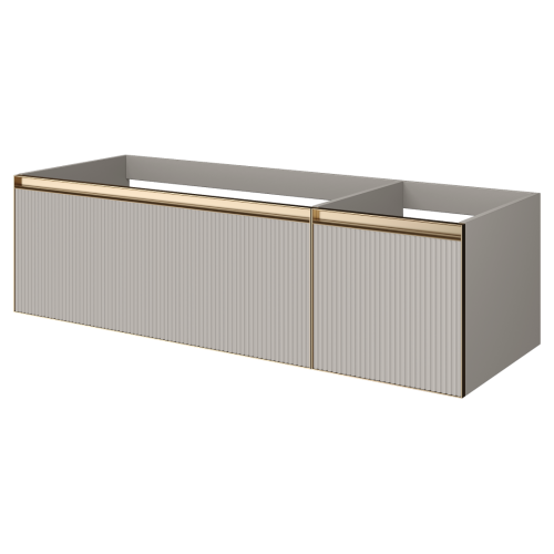 Тумба под раковину Armadi Art Quatro 790-M2-140-CM-RIB-MG 140х50 подвесная цвет серый