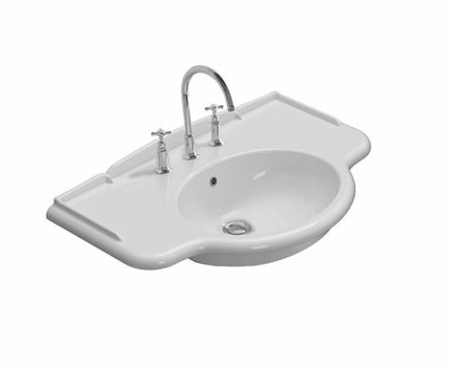 Раковина керамическая Globo Paestum PA056BI 90х60 подвесная цвет белый 1 отверстие под смеситель