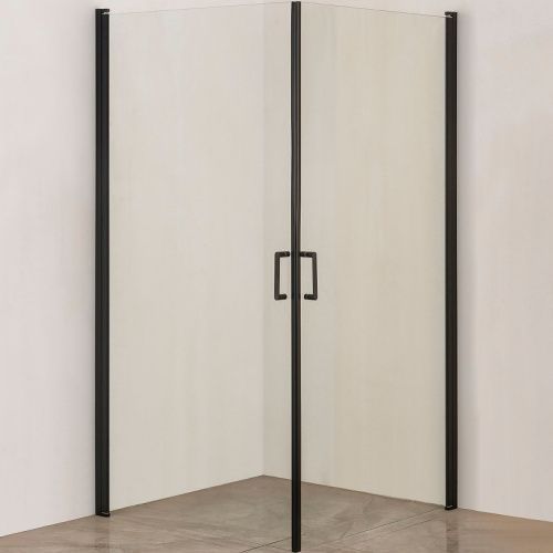 Душевой уголок Orange E04-090TB 90х90 стекло прозрачное профиль черный без поддона