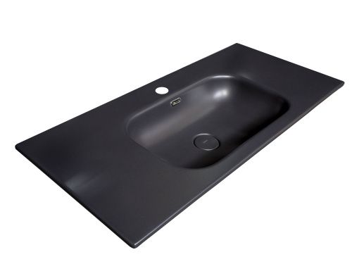 Раковина керамическая Armadi Art Vallessi 838-100-A 100х50 встраиваемая цвет черный 1 отверстие под смеситель