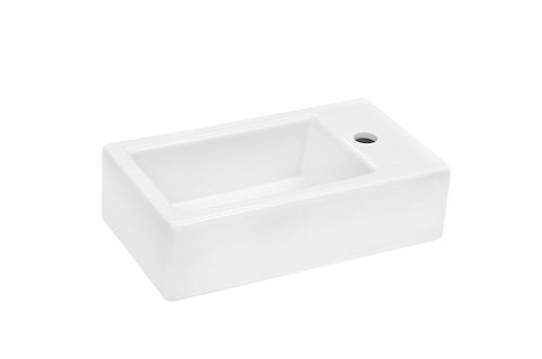 Раковина из сантехнического фаянса Aquaton 1WH301972 50х30 накладная цвет белый 1 отверстие под смеситель