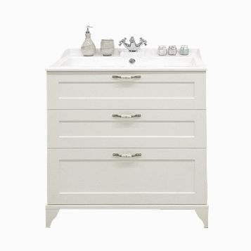 Тумба под раковину Aquaton Леон 1A187801LBPS0 80х40 напольная цвет белый