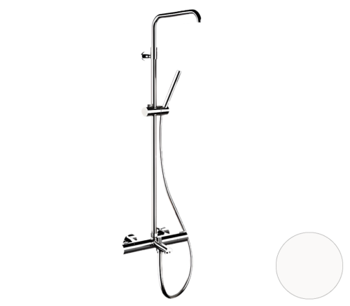 Душевая стойка Remer Elegance EQ34A7MMSSOFBO настенная цвет белый с термостатом