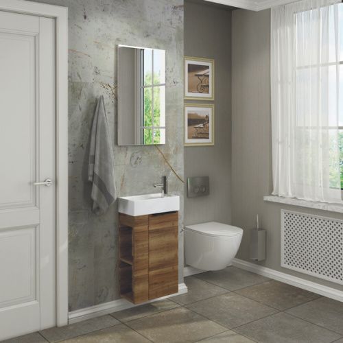 Тумба с раковиной Comforty Матэ 00-00000832CF 40х20 подвесная цвет коричневый