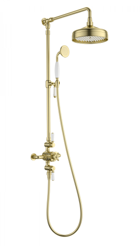 Душевая стойка Wonzon & Woghand Retro WW-B3041-BG настенная цвет золото с термостатом