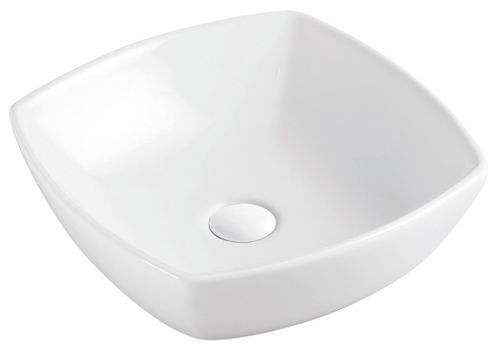Раковина из сантехнического фаянса Azario AZ-2076 40х40 накладная цвет белый без отверстий под смеситель