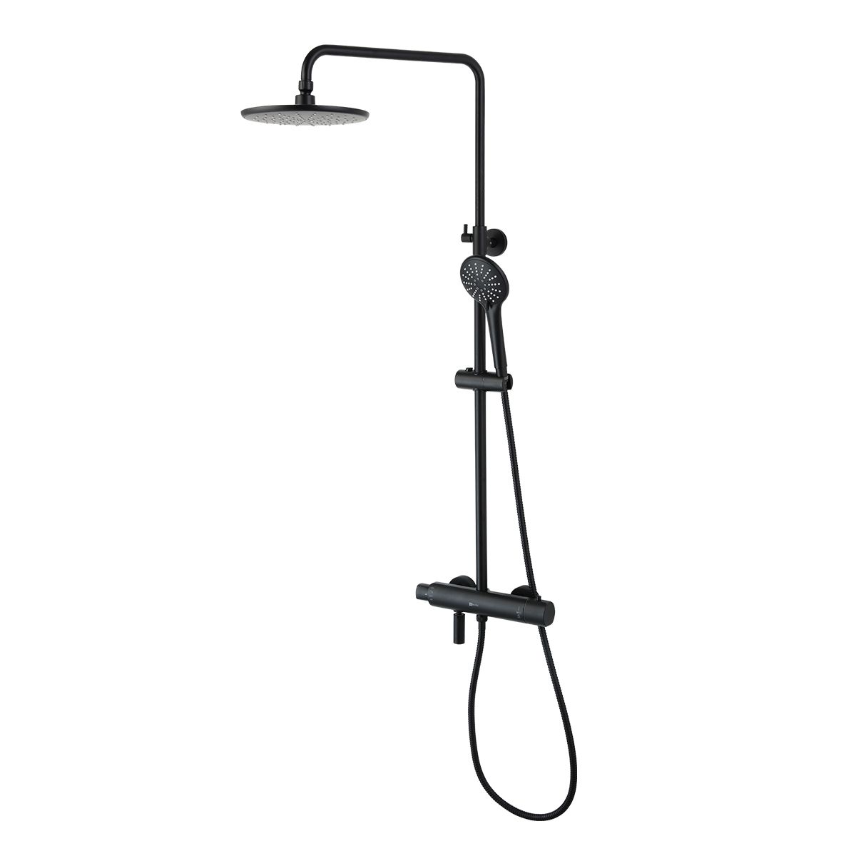 Душевая стойка LeMark Bronx LM3772BL настенная цвет черный с термостатом