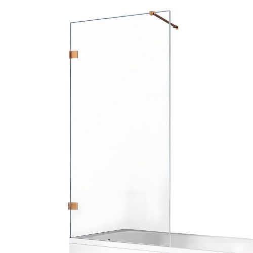 Душевая шторка на ванну New Trendy AVEXA Copper brushed EXK-3807-WP 100х150 стекло прозрачное профиль медь ориентация универсальная