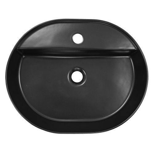 Раковина керамическая Creo Ceramique PUIMA PU4500MBK 60х50 накладная цвет черный 1 отверстие под смеситель