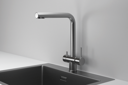 Смеситель для кухни Granula Kitchen Space 7011, СТАЛЬ САТИН на мойку нержавеющая сталь