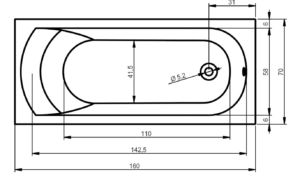 Ванна акриловая Aquanika Base A1017070031 160х70 пристенная прямоугольная - фото 4