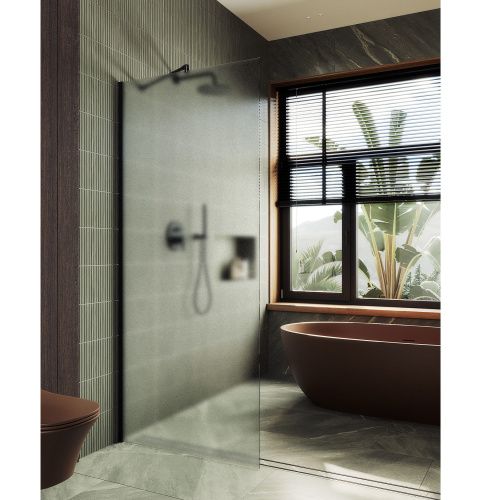 Душевая перегородка Maybah Glass MGD-688-6ш 120х195 стекло тонированное профиль черный