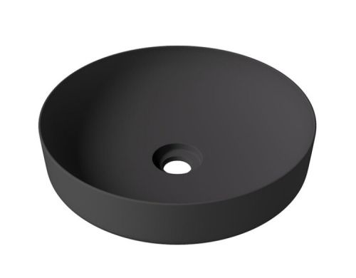 Раковина керамическая Alice Form 22420108 50х50 накладная цвет черный без отверстий под смеситель