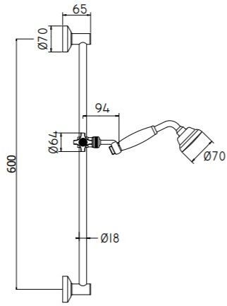 Душевой гарнитур Paffoni Belinda ZSAL070CR настенный хром - фото 2