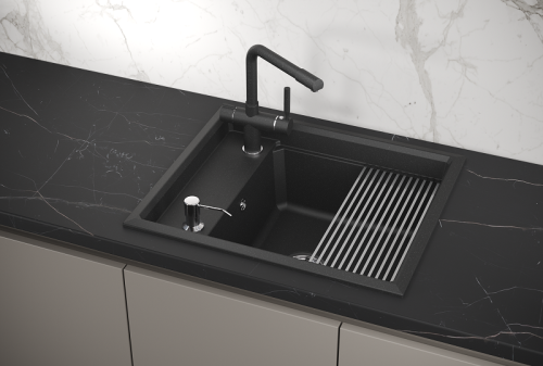 Кухонная мойка Granula Kitchen Space 6004, ЧЁРНЫЙ 60х50 цвет черный поверхность матовая