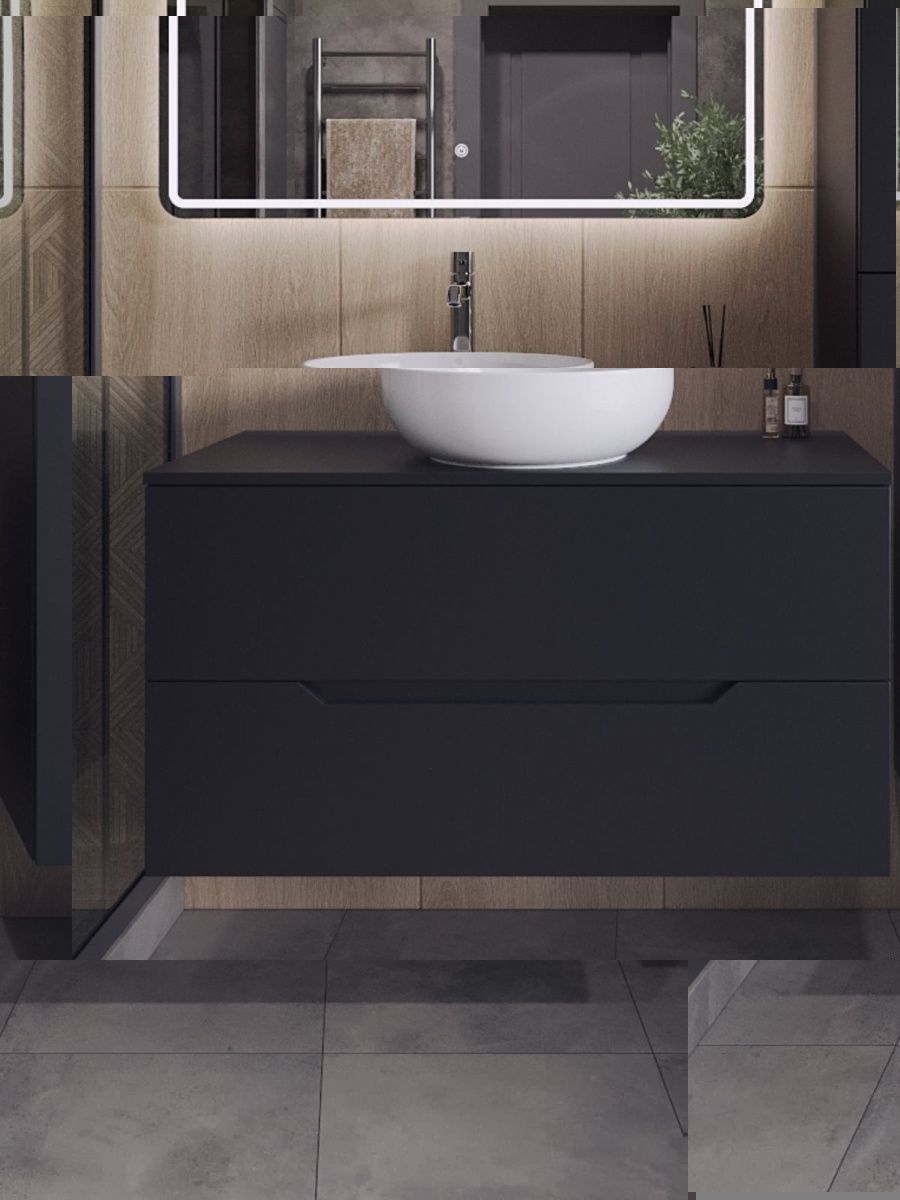 Тумба с раковиной Orange Line Li-100TubMDF+B07-420W 100х50 - фото 3