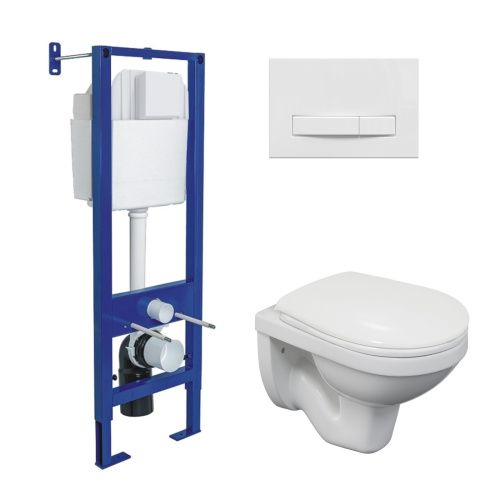 Комплект унитаз с инталляцией и клавишей смыва Berges АТОМ Line 043336